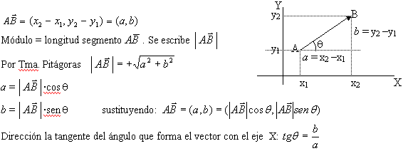 Se define las características del vector