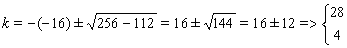 Ecuación de segundo grado en k