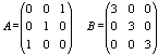 Matrices A y B de orden 3