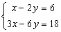 Sistema de 2 ecuaciones lineales con dos incógnitas compatible indeterminado